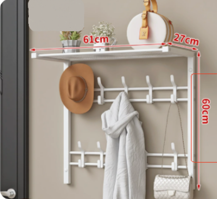 HOOKWELL – 3-in-1 Wall-Mounted Organizer with Shelf, Hooks and Clothes Rail