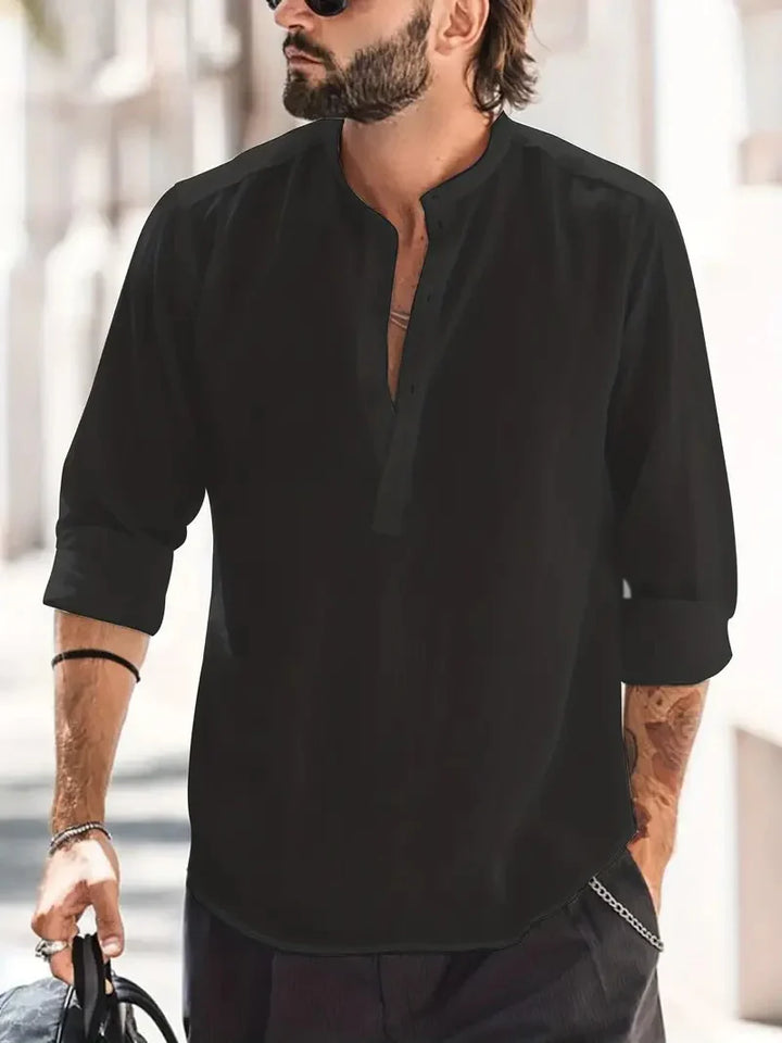 Casual Lightweight Linen Button-Up for Men