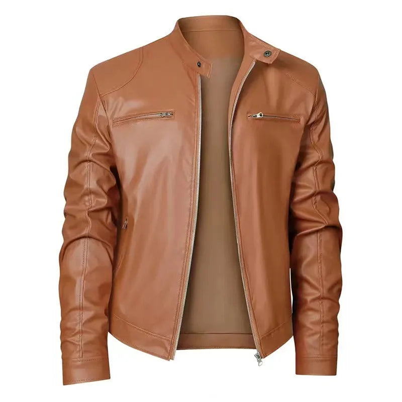 Joren™ | Timeless Leather Jacket with Zip