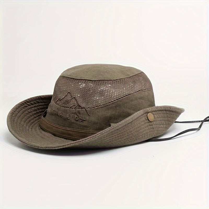 Breathable Outdoor Sun Hat with Cord - UV Protection and Comfort for All Seasons