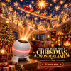 Christmas Light Projector with Moving Star Patterns, USB-Powered, White