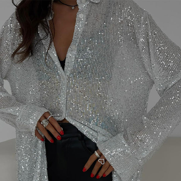 Loose Blouse with Sparkling Sequins – Celeste