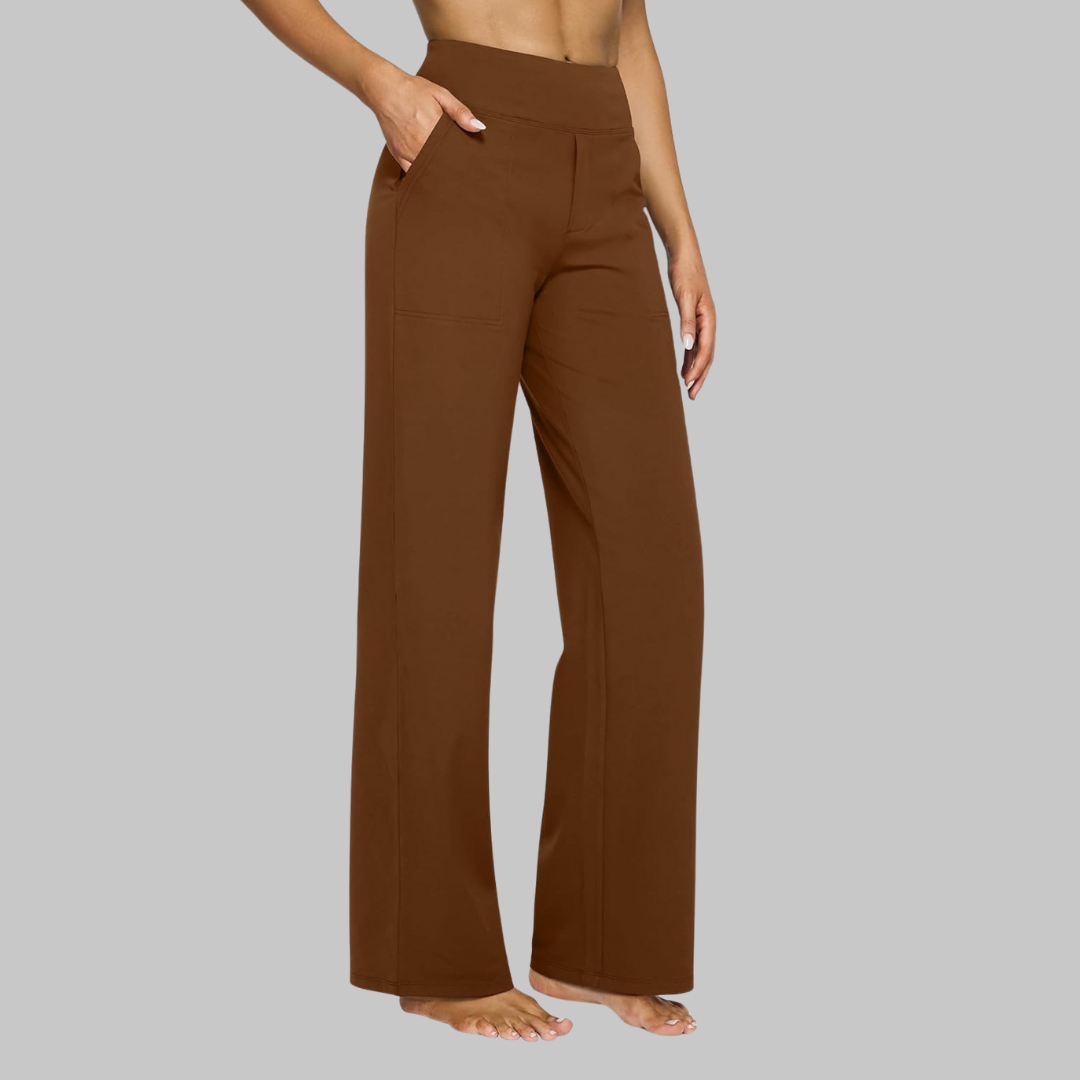 Women's High-Waisted Stretch Pants – Comfortable Pull-On Pants