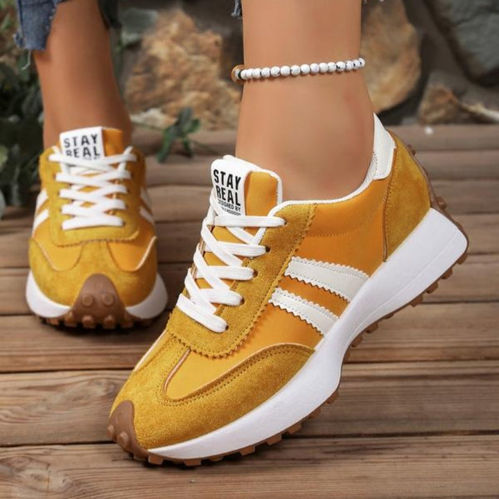 Women's Retro Platform Suede Running Sneakers for Street Style