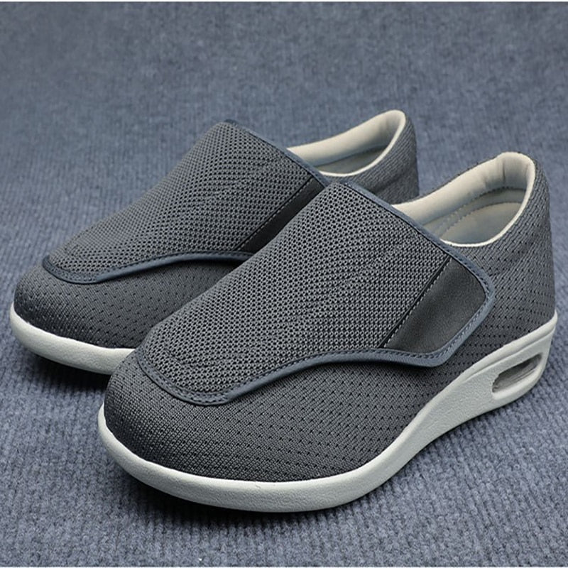 Wide Everyday Shoes with Hook-and-Loop Fastening – ComfortEase