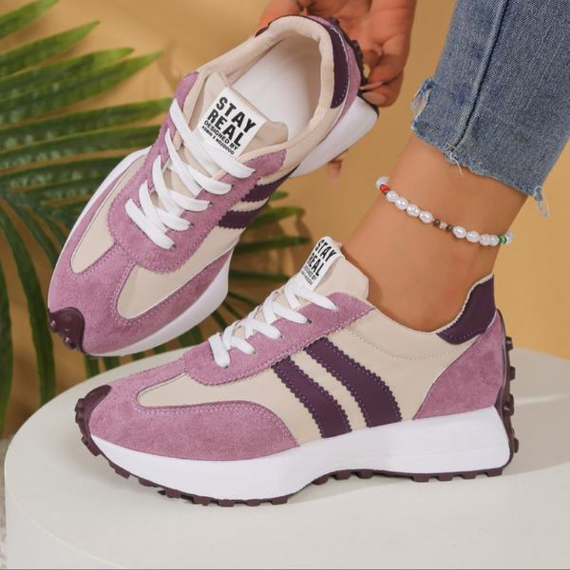 Women's Retro Platform Suede Running Sneakers for Street Style