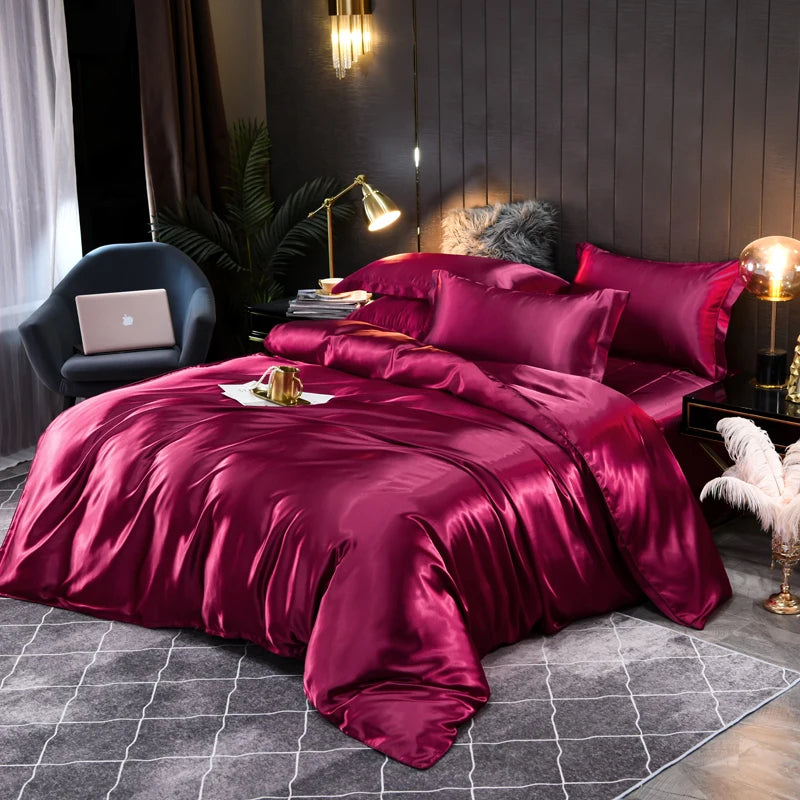 Silky Satin Bedding Set Indulge in Luxurious Comfort and Elegant Design