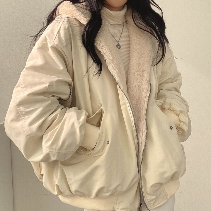 Women's Reversible Winter Jacket with Hood - Isla