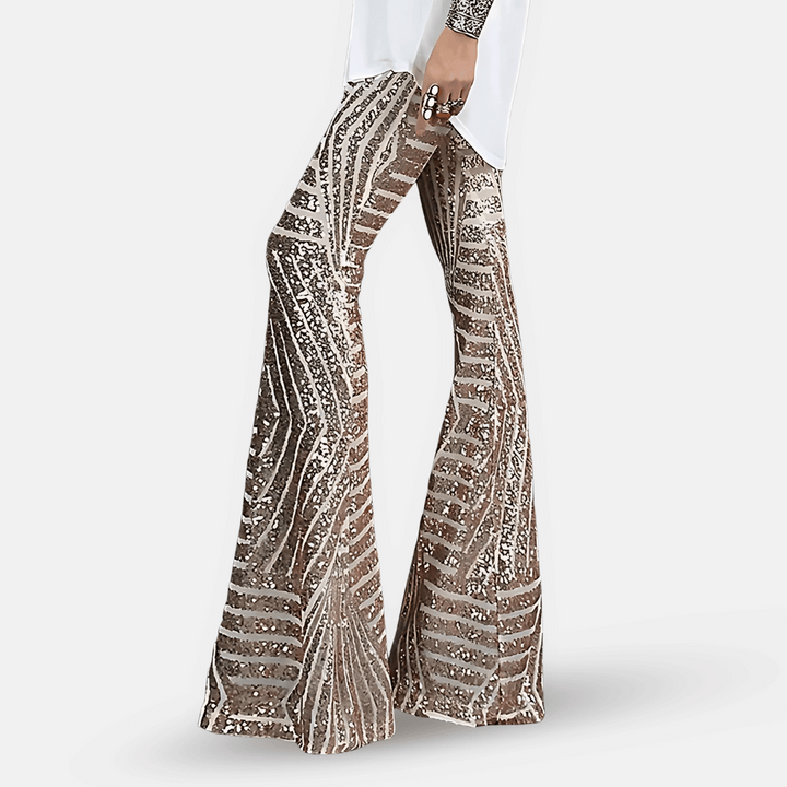 Women’s Sequin High Waist Flare Pants