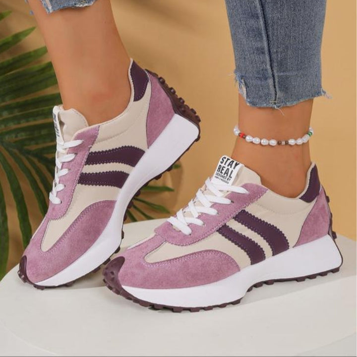 Women's Retro Platform Suede Running Sneakers for Street Style