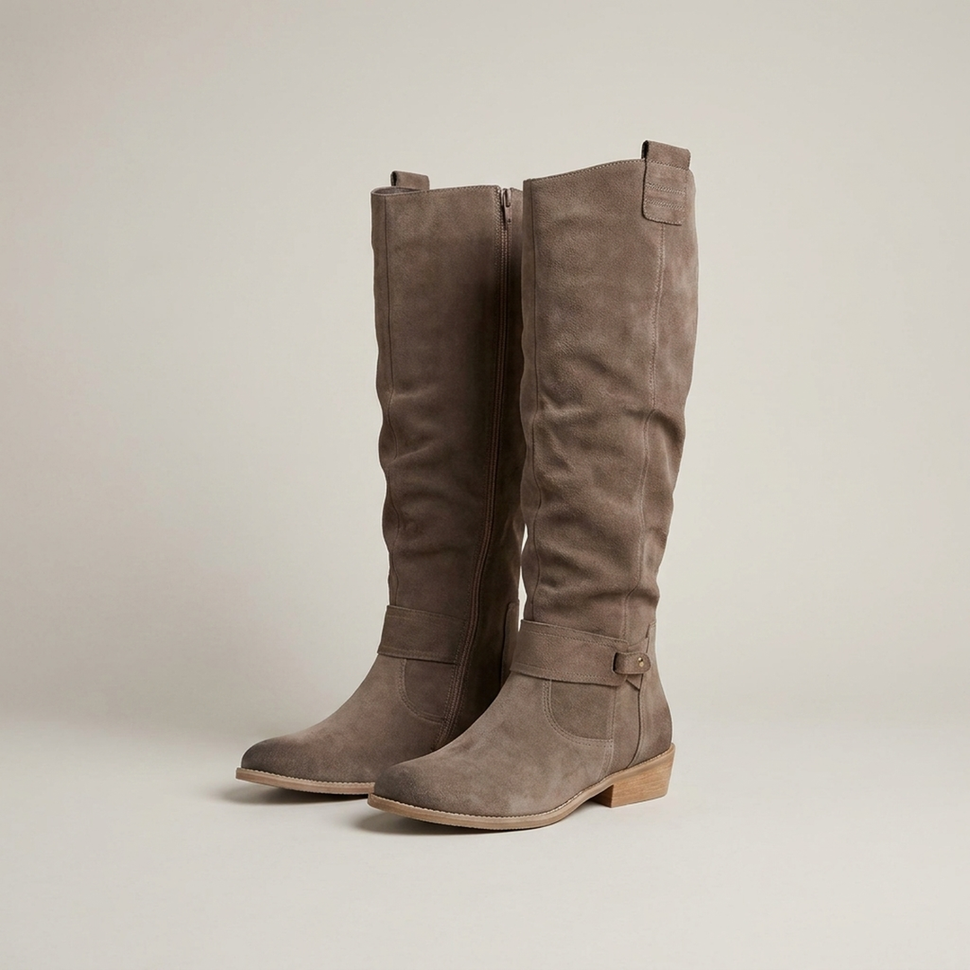 Women's Knee-High Boots Wide-Fit with Low Heel