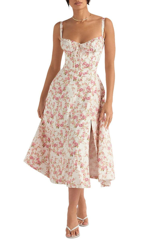 Floral Waist-Shaping Dress