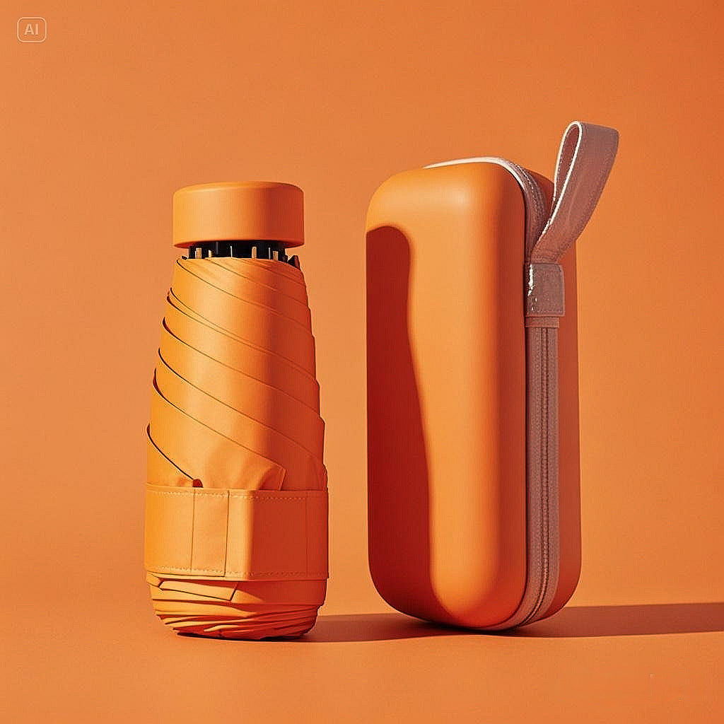 Compact Travel Umbrella And Case