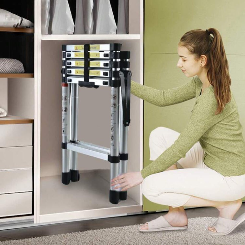 6FT+7FT Aluminum Telescopic Ladder – Safe, Portable, and Adjustable