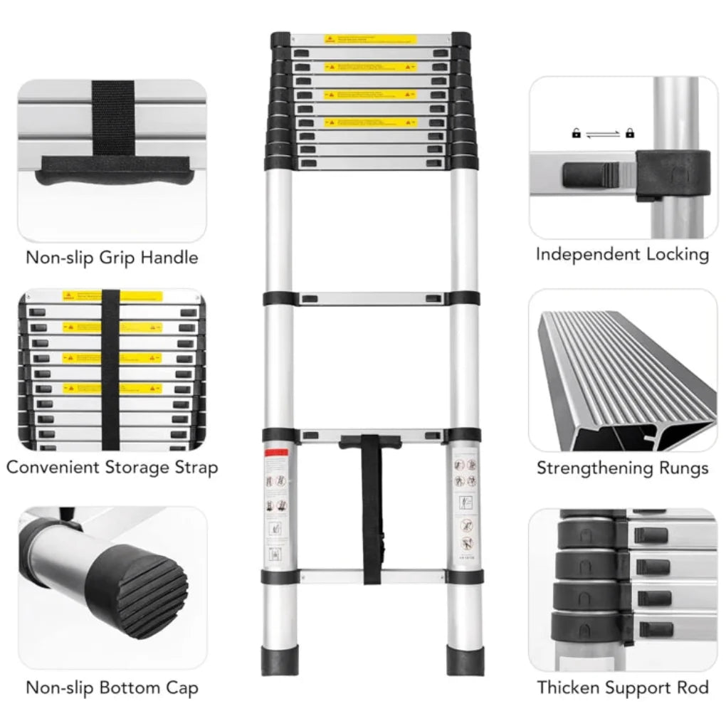 Telescopic Extendable Ladder with Adjustable Height