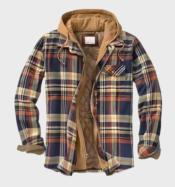Warm Men's Patterned Hooded Jacket – HeatStyle