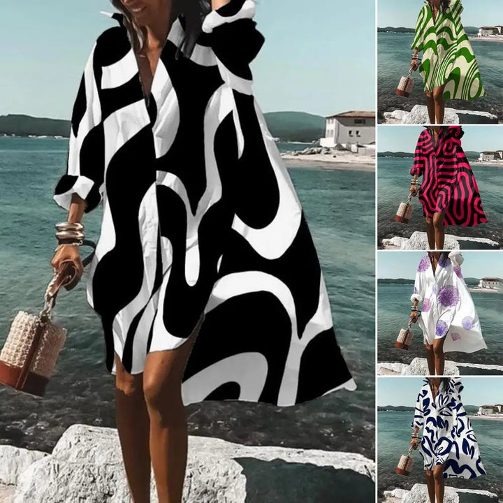Women's Oversized Summer Dress with Boho Print