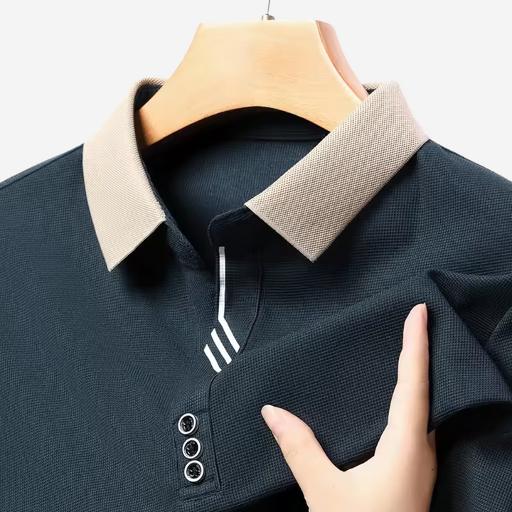Casual Long-Sleeve Polo for Men