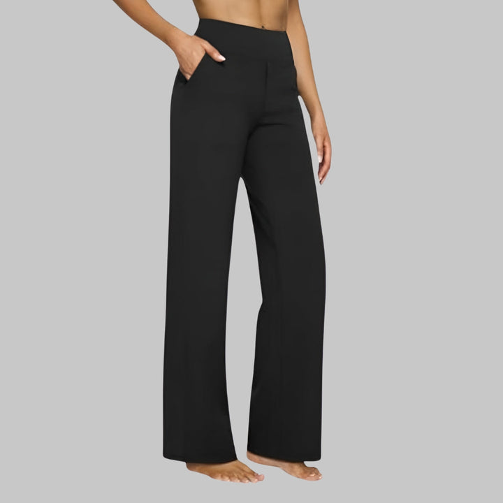 Women's Stretch Pants with High Waist, Soft, Breathable, Straight Cut