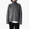 Women’s Turtleneck Sweater with Long Sleeves and Ribbed Texture