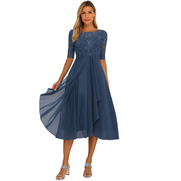 Women’s Lace & Chiffon Midi Dress