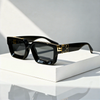 Square Sunglasses with Gold-Coloured Hinge and UV400 Protection