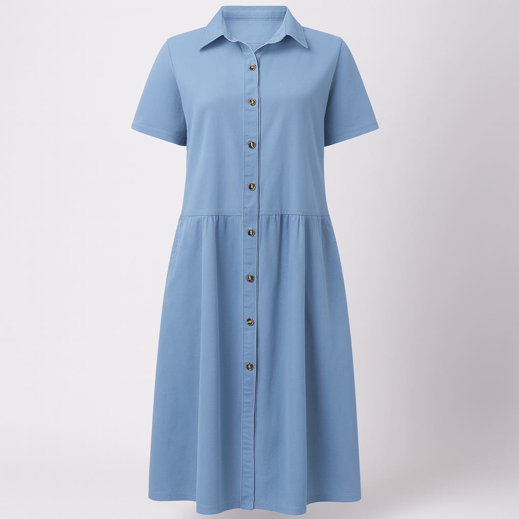 Women's Denim Shirt Dress Button-Down