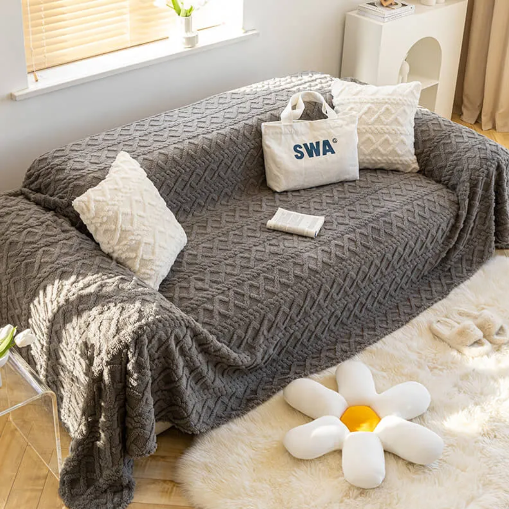 Color Fleece Sofa Cover Furniture Protector Blanket