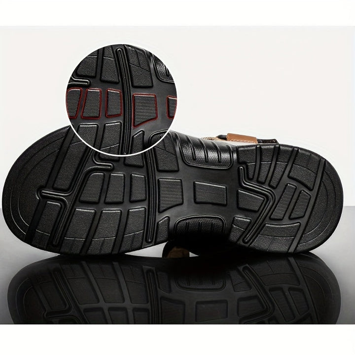 Premium Leather Beach Sandals for Men – Adjustable and Cushioned