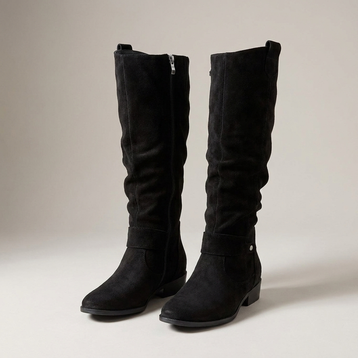 Women's Knee-High Boots Wide-Fit with Low Heel
