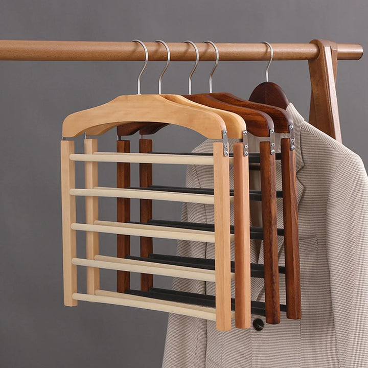 SpaceSaver - Multifunctional Wooden Hangers for Pants and Clothing
