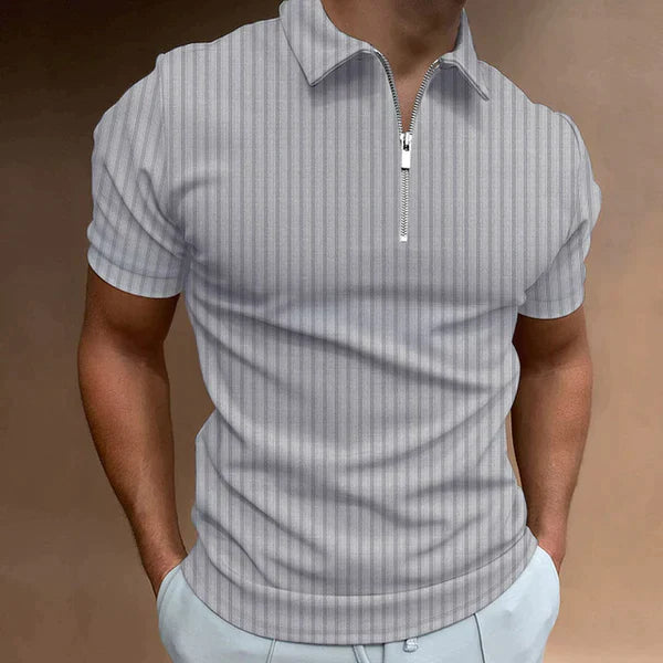Muscle Fit Men's Polo with Zipper