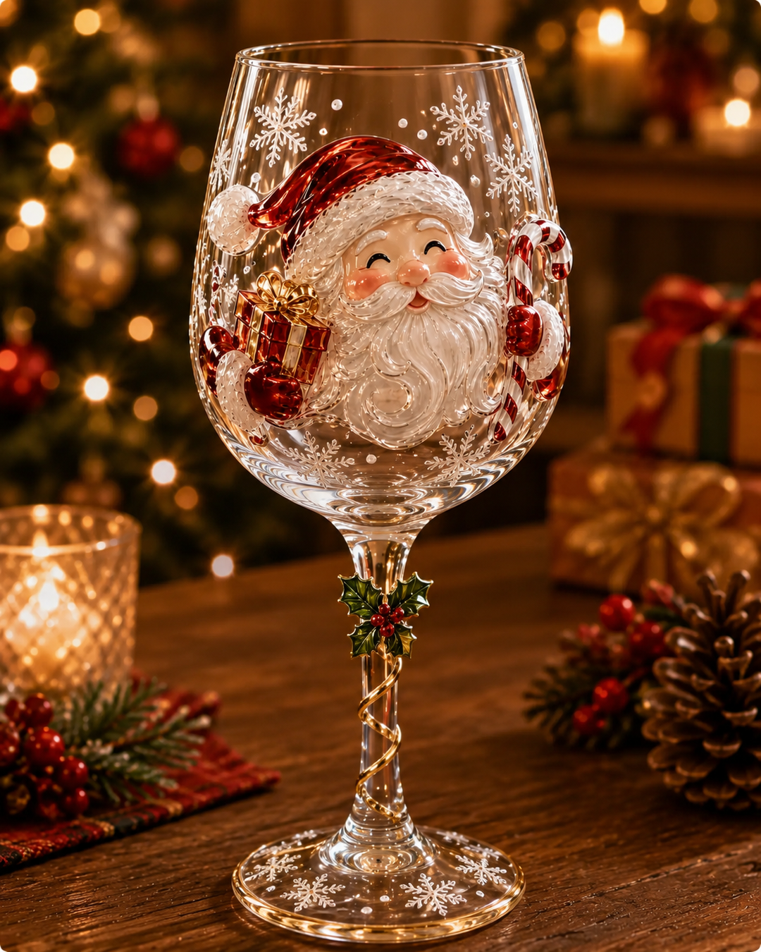 3D Christmas Wine Glasses – Festive Drinking Pleasure with Christmas Charm