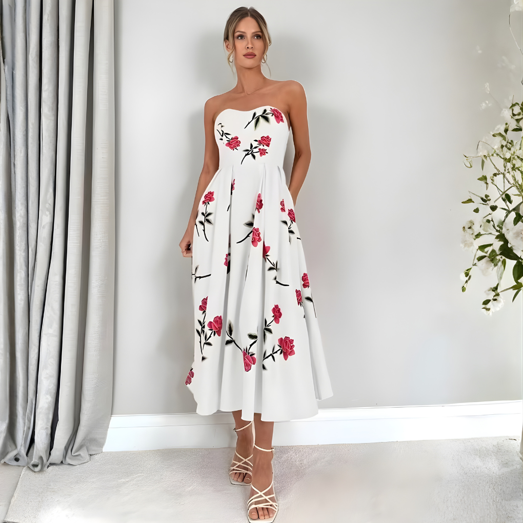 Women’s A-Line Sleeveless Floral Dress