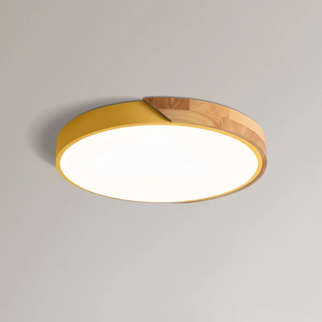 Delos Scandi Wooden Ceiling Light | Natural LED Designer Light