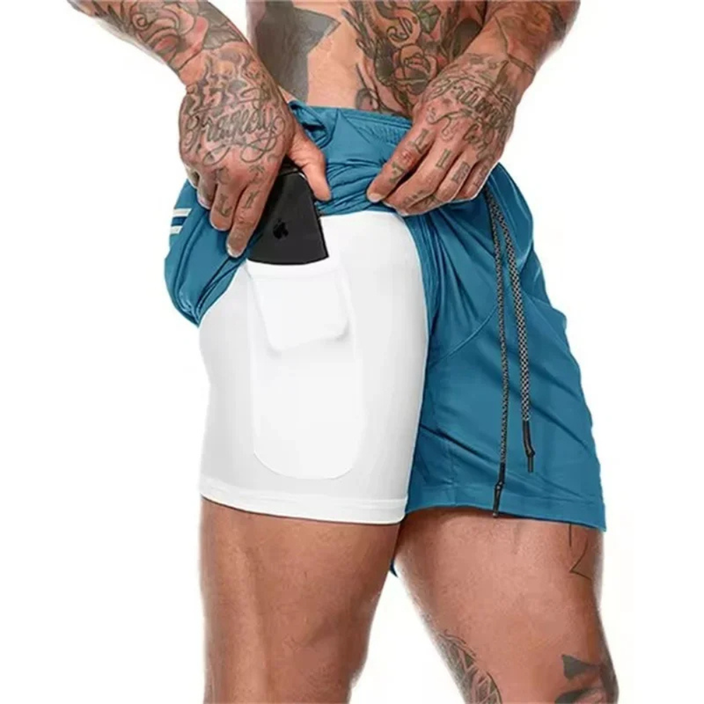 2-in-1 Men's Sport Shorts – Engineered for Performance and Comfort