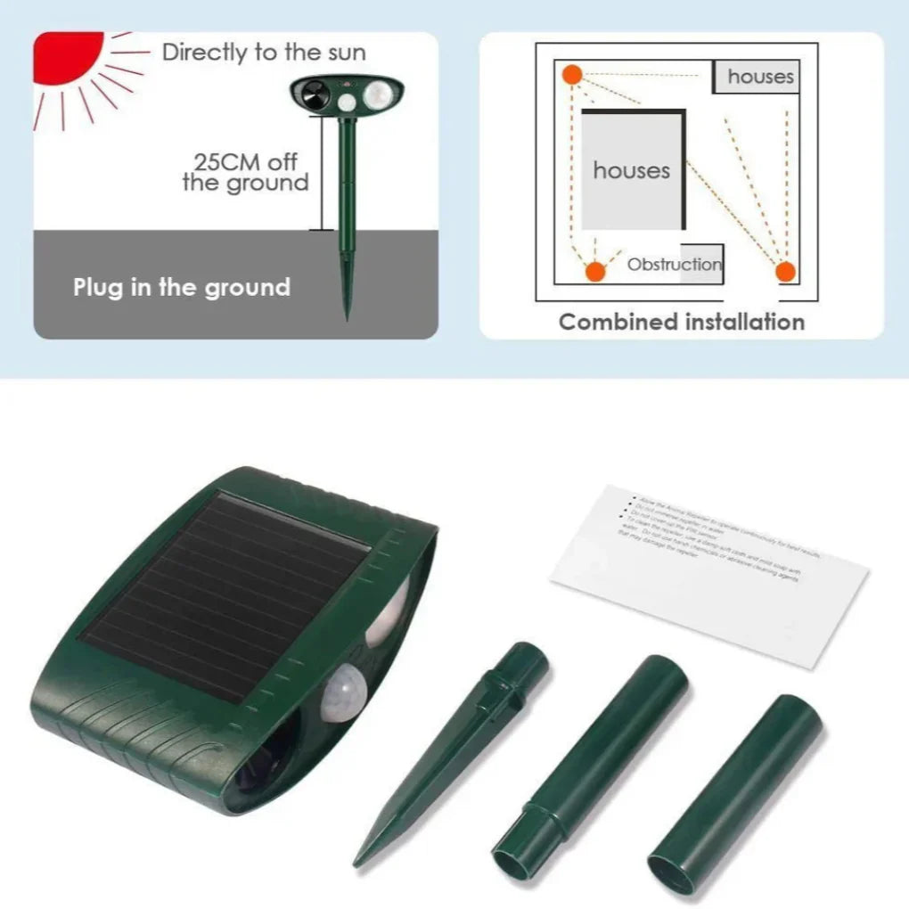 Motion-Activated Solar Ultrasonic Animal Repeller