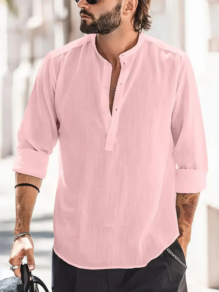 Casual Lightweight Linen Button-Up for Men