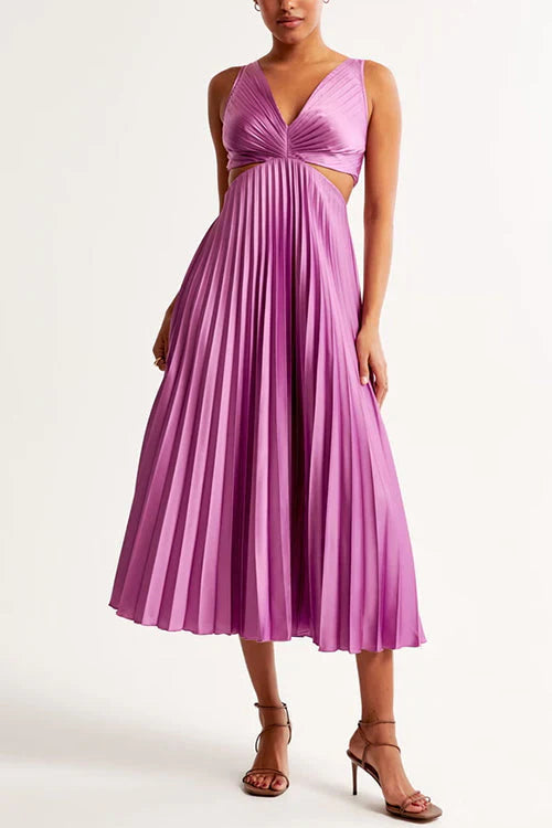 Women's Pleated Maxi Dress Elegant & Flowy