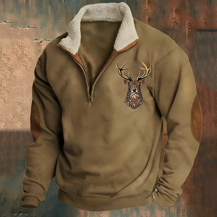 Roan™ | Casual Embroidered Half Zip Sweater