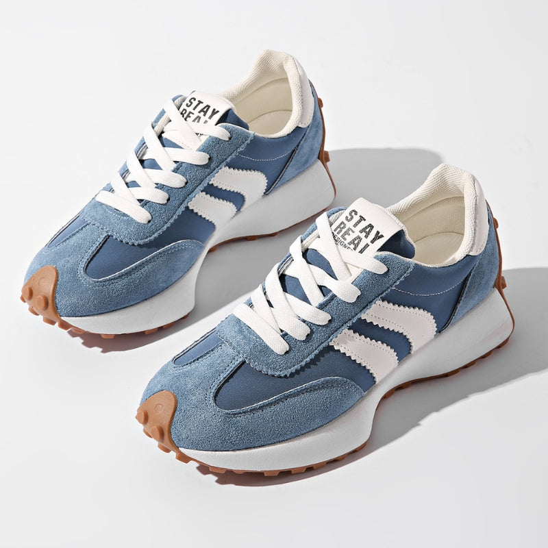 Women's Retro Platform Suede Running Sneakers for Street Style