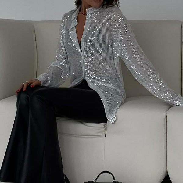 Loose Blouse with Sparkling Sequins – Celeste