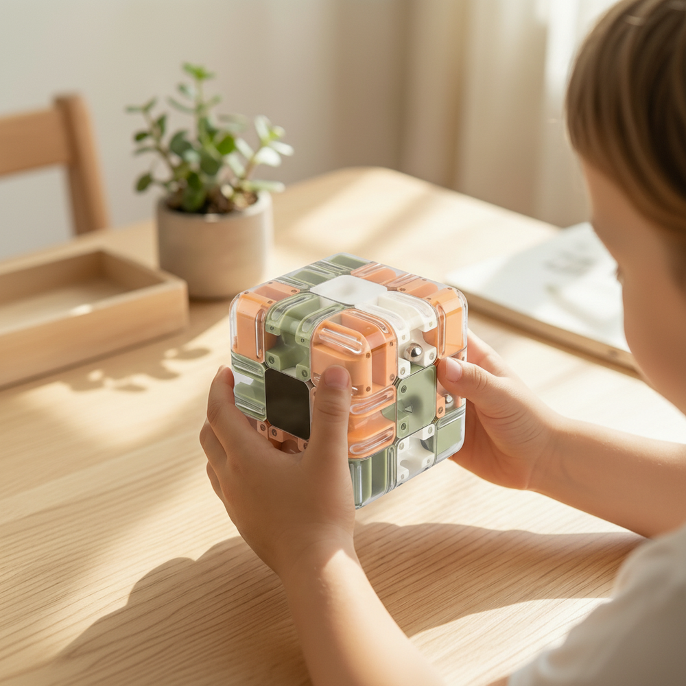 3D Maze Puzzle Cube Brain Teaser with Metal Ball and Multi-Layer Labyrinth Pathways