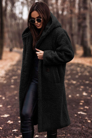 Women's Hooded Winter Coat – Faux Fur, Casual, Warm for Cold Days