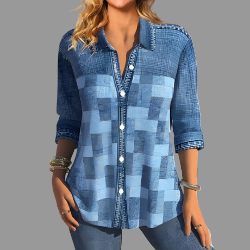 Women’s Button Fasten Down Blouse – Venalin Everyday Style