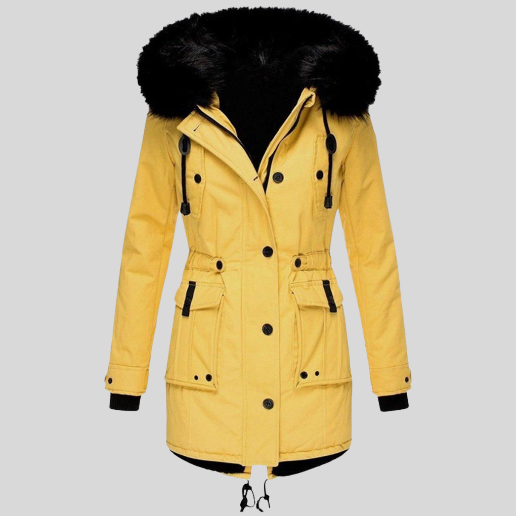 Women’s Winter Hooded Coat – Functional Layer with Pockets