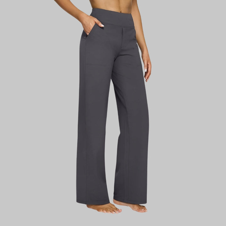 Women's Stretch Pants with High Waist, Soft, Breathable, Straight Cut