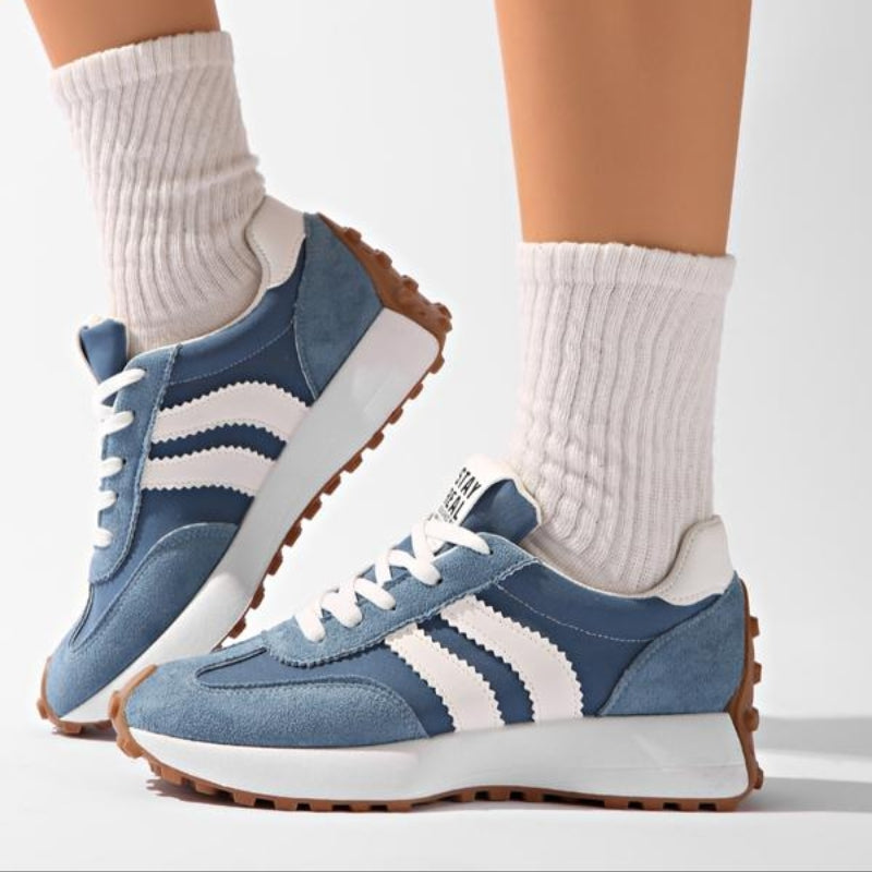 Women's Retro Platform Suede Running Sneakers for Street Style