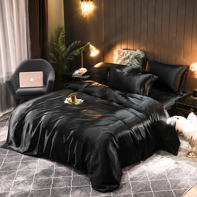 Silky Satin Bedding Set Indulge in Luxurious Comfort and Elegant Design