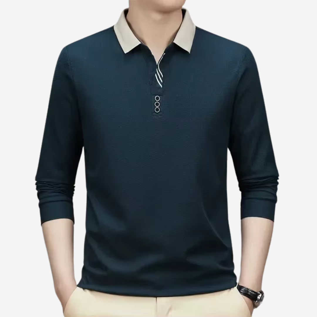 Casual Long-Sleeve Polo for Men